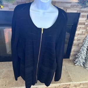 Lane Bryant Black Women's Blazer with Gold Zipper